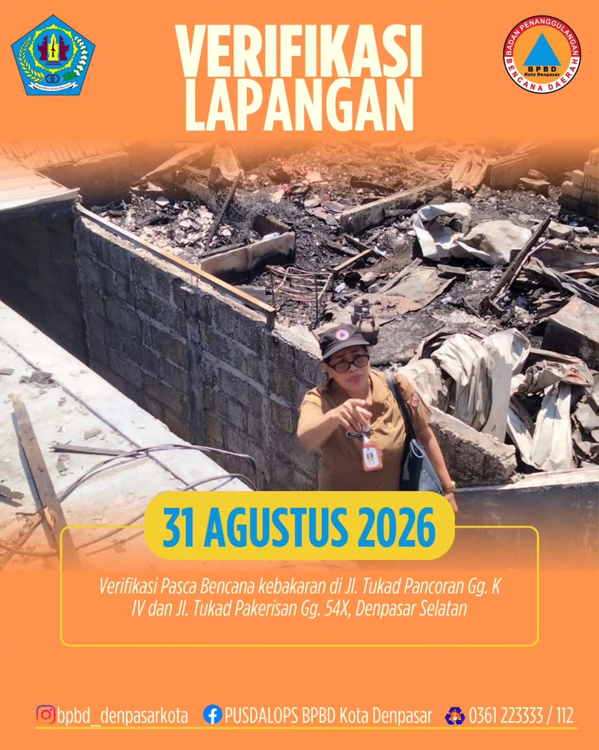 Verifikasi Lapangan Pasca Kebakaran di Tukad Pakerisan dan Tukad Pancoran